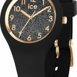 Hete verkoop 🎉 Ice-Watch Ice ⌚ Watch IW015347 ICE Glitter Horloge - Siliconen - Zwart - Ø 28mm ⭐