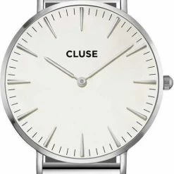 Goedkoopste 🎁 Cluse Boho Chic Mesh White, Silver Colour ✔️ -Sieraden-horloges Verkoop 468x840