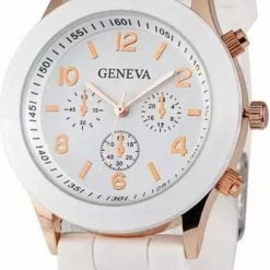 Flash-uitverkoop ⭐ Fako® - Horloge - Geneva - Siliconen 🍬 Candy - Wit 🛒