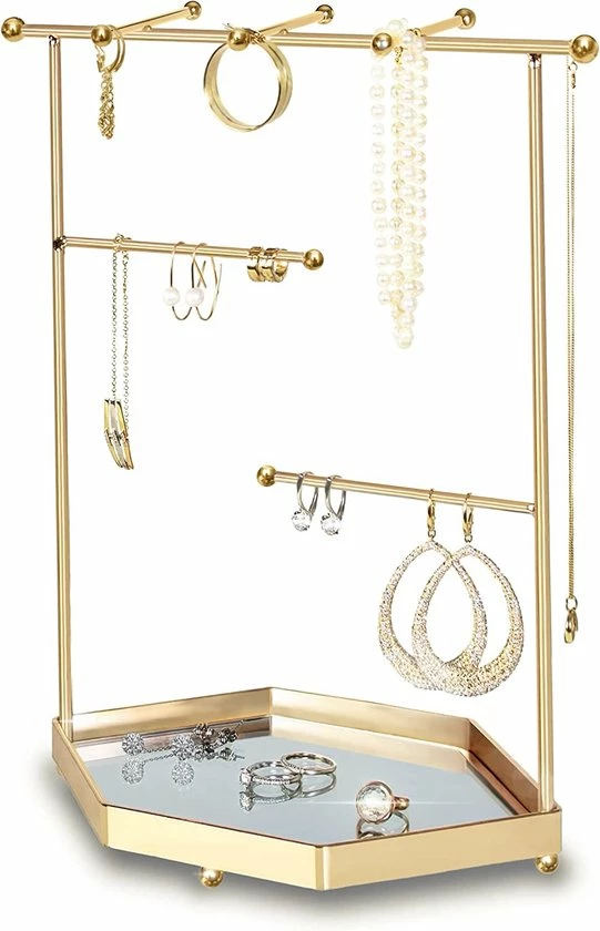 Gloednieuw β¨ LeniLena Sieraden Houder Organizer (Jewelry Stand), Luxe Sieraden Tree, Hanger Holder Kettingen, Oorbellen, Armbanden, Accessoires. Ideaal Als Cadeau. Metallic Met Een Spiegeltray. 23,5*12*29 Cm (Goud) π 3 Gloednieuw β¨ LeniLena Sieraden Houder Organizer (Jewelry Stand), Luxe Sieraden Tree, Hanger Holder Kettingen, Oorbellen, Armbanden, Accessoires. Ideaal Als Cadeau. Metallic Met Een Spiegeltray. 23,5*12*29 Cm (Goud) π
