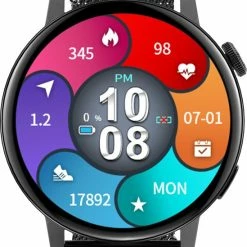 Coupon 🥰 Belesy® NUMBER 3 MINI FOR HER - Smartwatch Dames - Horloge – Stappenteller – Calorieën - Hartslag – Sporten - Splitscreen - Eigen Wijzerplaat - Full Touch - Bluetooth Bellen – Milanees – Staal - Zwart 🤩 -Sieraden-horloges Verkoop 549x840