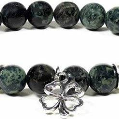 Hete verkoop ⌛ Yogi & Yogini Armband Kambaba/groene Aventurijn Met Klavertje 🥰