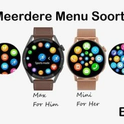 Coupon 🥰 Belesy® NUMBER 3 MINI FOR HER - Smartwatch Dames - Horloge – Stappenteller – Calorieën - Hartslag – Sporten - Splitscreen - Eigen Wijzerplaat - Full Touch - Bluetooth Bellen – Milanees – Staal - Zwart 🤩 -Sieraden-horloges Verkoop 550x291