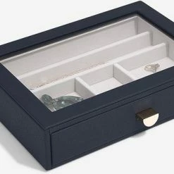 Uitgang ✨ Stackers Sieradendoos Met Lades Stapelbaar - Blauw - Sorteervakken & Uitschuifbaar - Diepe Sieradendoos Met Lade - 3 Secties ⭐ -Sieraden-horloges Verkoop 550x339