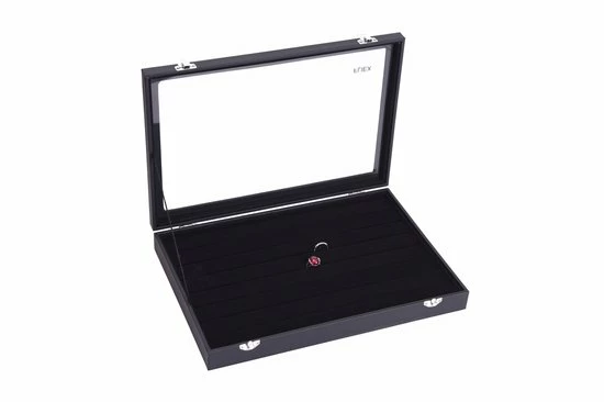 Beste deal 🔔 Fliex Sieraden Display Ringen Manchetknopen Doos Zwart - Klep - 😀 4 Beste deal 🔔 Fliex Sieraden Display Ringen Manchetknopen Doos Zwart - Klep - 😀 - Afbeelding 2