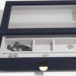 Uitgang ✨ Stackers Sieradendoos Met Lades Stapelbaar - Blauw - Sorteervakken & Uitschuifbaar - Diepe Sieradendoos Met Lade - 3 Secties ⭐ -Sieraden-horloges Verkoop 550x401