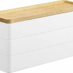 Beste recensies van ✔️ Yamazaki 3-Tiered Slim Accessory Case With Lid - Rin - White ✨