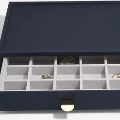 Uitgang ✨ Stackers Sieradendoos Met Lades Stapelbaar - Blauw - Sorteervakken & Uitschuifbaar - Diepe Sieradendoos Met Lade - 3 Secties ⭐ -Sieraden-horloges Verkoop 550x410