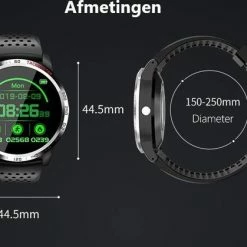 Korting 🤩 Belesy® Tachy - Smartwatch Dames - Smartwatch Heren - Horloge - 1.3 Inch - Kleurenscherm - Stappenteller - Bloeddruk - Hart ECG - Mutli Sport - Zilver – Lichtbruin - Leer ✔️ -Sieraden-horloges Verkoop 550x419