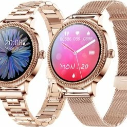 Coupon 🧨 Smartwatch Rankos AK38 Dames Goud Schakel Met StappenTeller- Met Meldingen- Calorieënmeter- Intelligente Smartwatch Dames - Smartwatch IOS & Android- Sporthorloge - 1.09 Inch TFT Touchscreen - Hartslagmeter 🎁 -Sieraden-horloges Verkoop 550x431 1
