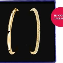Kopen 🔔 Lucardi - Zilveren Bangle Goldplated ⭐ -Sieraden-horloges Verkoop 550x439
