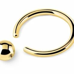 Korting 🥰 Goudkleurige Titanium 12 Mm Ball Closure Ring 1,2. RH-Jewelry 😍