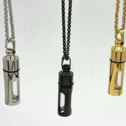 Coupon 😍 TrendFox Ketting Met Afsluitbare Ashanger Urn (breed Model) - Goud Kleurig - Hou Je Dierbare Dicht Bij Je Hart - Ketting Mannen - Ketting Dames - Ketting Heren - Sinterklaas Cadeautjes 😍 -Sieraden-horloges Verkoop 550x447