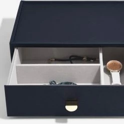 Uitgang ✨ Stackers Sieradendoos Met Lades Stapelbaar - Blauw - Sorteervakken & Uitschuifbaar - Diepe Sieradendoos Met Lade - 3 Secties ⭐ -Sieraden-horloges Verkoop 550x449