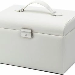 Flash-uitverkoop 😉 UNIQ XL Sieradendoos Met Spiegel En 20 Compartimenten - Juwelen Box Met Extra Kleine Reisdoos - Sieradenhouder - Ketting, Armband, Ring, Oorbellen & Horloges - Wit 🎁 -Sieraden-horloges Verkoop 550x451 3