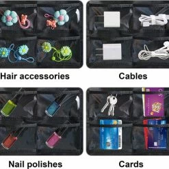 Beste Pirce 🌟 BOTC Dual Sides Sieraden Organizer - 32 Zakken & 18 Haken En Lussen - Hangende Juwelenstandaard - Zwart 😉 -Sieraden-horloges Verkoop 550x491 1