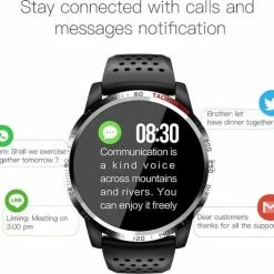 Korting 🤩 Belesy® Tachy - Smartwatch Dames - Smartwatch Heren - Horloge - 1.3 Inch - Kleurenscherm - Stappenteller - Bloeddruk - Hart ECG - Mutli Sport - Zilver – Lichtbruin - Leer ✔️ -Sieraden-horloges Verkoop 550x507