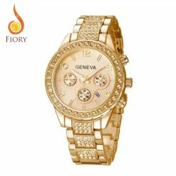 Top 10 🔔 Fiory Horloge C1027 Goud | Geneva | Horloge | Unisex| Strass Steentjes | Roestvrijstaal | Rond| Goud 🛒