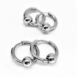 Nieuw 🔔 Lili 41 Oorringen Zilverkleurig 12 Mm Met 1 Rond Deco Ring Chirurgisch Staal 316L. ❤️ -Sieraden-horloges Verkoop 550x523 1