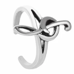 Beste Verkoop 👍 Fashion Jewelry Muziek Noot Ear Cuff | Zilver Gekleurd 🛒