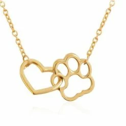 Beste Pirce ⌛ Amodi 24/7 Jewelry Collection Hondenpoot Hart Ketting - Open - Goudkleurig 👏