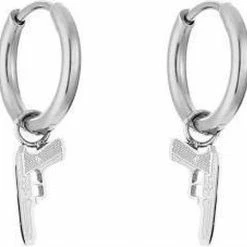 Hete verkoop ✨ Michelle Bijoux Oorbel Oorring Pistool Zilver JE13074 👏