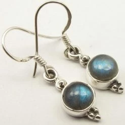 Aanbiedingen 🥰 Terra Edela Natuursieraad - 925 Sterling Zilver Boho Labradoriet Oorhangers Oorbel - Luxe Edelsteen Sieraad - Handgemaakt 🧨