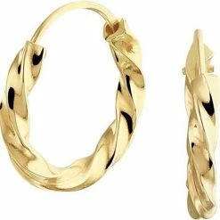 Nieuw ⌛ Marie-Celeste Oorringen Gedraaide Buis - Goud ✔️