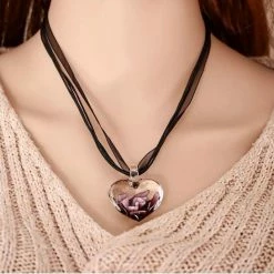 Beste Verkoop 🥰 EmmyRovi Murano Glas Hanger Hart | Hanger Bloem | Ketting Glazen Bedel Hart | Zwart | Romantische Hart Sinterklaas / Kerst / Feestdagen Sieraden Cadeau ⌛ -Sieraden-horloges Verkoop 550x546 8