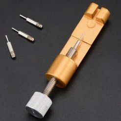 Uitgang β¨ UrbanGoods - Horlogeband Inkorter - Goud Kleurig - Metalen Inkorter - Stevige Verstelbare Pin - Horloge Band Max 3 Cm - Professionele Horlogemaker Tool β€οΈ