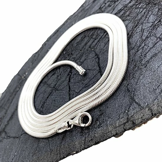 Beste Verkoop 😉 Behave 925 Massief Zilveren Slangen-ketting Voor Heren En Dames Lengte 55cm 🔥 3 Beste Verkoop 😉 Behave 925 Massief Zilveren Slangen-ketting Voor Heren En Dames Lengte 55cm 🔥