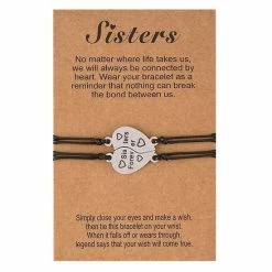 Coupon 🤩 Bixorp Friends Vriendschapsarmbandjes Voor 2 Net Zilverkleurig Hartje "Sisters Forever" - BFF Armband Meisjes - Best Friends Armband Vriendschap Cadeau Voor Twee 🥰