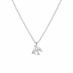 Coupon 😀 Lucardi - Dames Ketting Zwaluw Met Zirkonia - Echt Zilver - Ketting - Cadeau - 45 Cm - 👏