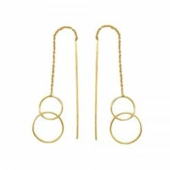 Beste deal 😍 Karma Oorbel Pull Through Triple Circle Goud M2577 ⌛