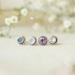 Korting 🌟 Terra Edela Natuursieraad - 925 Sterling Zilver Amethist Oorknoppen - Luxe Edelsteen Sieraad - Handgemaakt ⌛ -Sieraden-horloges Verkoop 550x550 1185