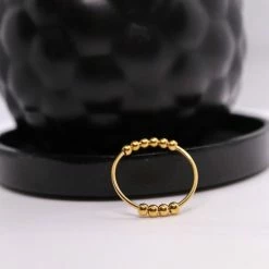 Beste Pirce ⌛ Despora Anxiety Ring - Stress Ring - Fidget Ring - Anxiety Ring For Finger - Draaibare Ring Dames - Spinning Ring - Spinner Ring - (RVS) Gold-Plated - (19.00 Mm / Maat 60) ⭐ -Sieraden-horloges Verkoop 550x550 1211