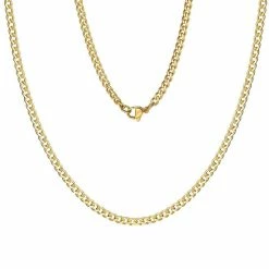 Goedkoop 😀 Fako Bijoux® - Schakelketting Staal - RVS - Gourmette - Cuban Link - 3.5mm - 55cm - Goudkleurig 👏
