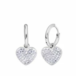 Goedkoopste 🎁 Lucardi - Dames Oorbellen Met Hart - Oorbellen - Cadeau - Staal - 🤩