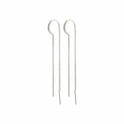 Begroting ✨ Pilgrim Oorbellen Blossom - Sieraden Vrouw - Gerecycled - Zilverkleurig - Lengte 1,5 Mm - Hoogte 70 Mm 🛒