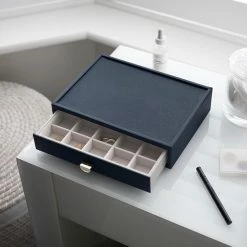 Uitgang ✨ Stackers Sieradendoos Met Lades Stapelbaar - Blauw - Sorteervakken & Uitschuifbaar - Diepe Sieradendoos Met Lade - 3 Secties ⭐ -Sieraden-horloges Verkoop 550x550 180