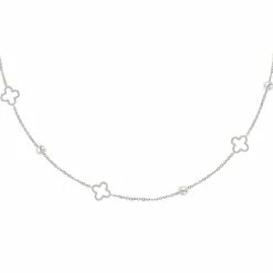 Promo ❤️ Yehwang Ketting Open Klaver - Dames Ketting - Stainless Steel Ketting - Zilverkleurig - Sieraden - Kettingen - Ketting - Ketting Dames - Ketting Zilver ❤️