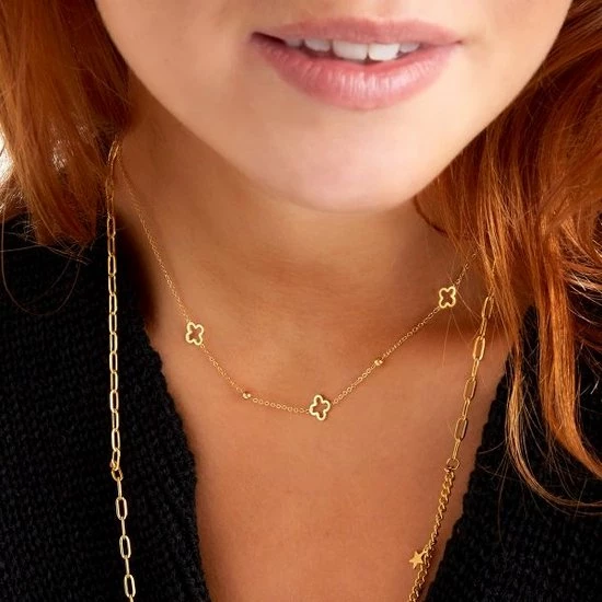 Promo ❤️ Yehwang Ketting Open Klaver - Dames Ketting - Stainless Steel Ketting - Zilverkleurig - Sieraden - Kettingen - Ketting - Ketting Dames - Ketting Zilver ❤️ 5 Promo ❤️ Yehwang Ketting Open Klaver - Dames Ketting - Stainless Steel Ketting - Zilverkleurig - Sieraden - Kettingen - Ketting - Ketting Dames - Ketting Zilver ❤️ - Afbeelding 3