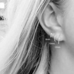 Nieuw 🔔 Lili 41 Oorringen Zilverkleurig 12 Mm Met 1 Rond Deco Ring Chirurgisch Staal 316L. ❤️ -Sieraden-horloges Verkoop 550x550 253