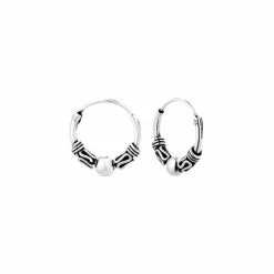 Begroting ❤️ WeLoveSilver Oorbellen Dames | Oorring | Rijk Bewerkte Zilveren Bali Hoops, 12 Mm 🤩