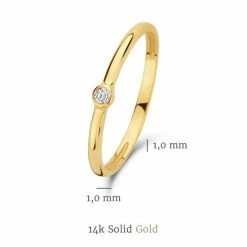 Kopen ⭐ Isabel Bernard Rivoli Solene 14 Karaat Gouden Stacking Ring (Maat: 54) - Goudkleurig ❤️ -Sieraden-horloges Verkoop 550x550 339