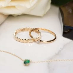 Kopen ⭐ Isabel Bernard Rivoli Solene 14 Karaat Gouden Stacking Ring (Maat: 54) - Goudkleurig ❤️ -Sieraden-horloges Verkoop 550x550 344