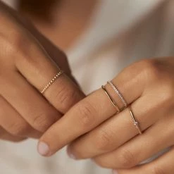 Kopen ⭐ Isabel Bernard Rivoli Solene 14 Karaat Gouden Stacking Ring (Maat: 54) - Goudkleurig ❤️ -Sieraden-horloges Verkoop 550x550 345