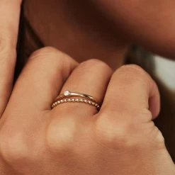 Kopen ⭐ Isabel Bernard Rivoli Solene 14 Karaat Gouden Stacking Ring (Maat: 54) - Goudkleurig ❤️ -Sieraden-horloges Verkoop 550x550 346