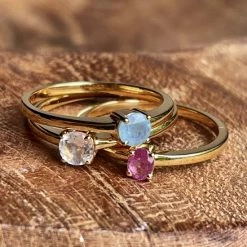 Flash-uitverkoop ⌛ Crystals By Lina Ring Geboortesteen Maart Aquamarijn- 100% Sterling Silver 925 - Goud Vermeil - 100% Echte Edelstenen - Nikkelvrij 👍 -Sieraden-horloges Verkoop 550x550 35