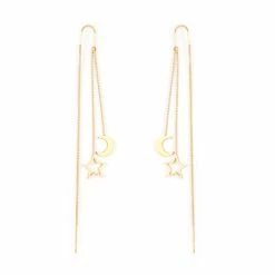 Top 10 👏 KAYA Sieraden | Kerst Oorbellen 'Moonlight' Met Maan En Sterretje | Stainless Steel - Goud 🌟